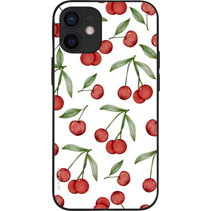 Husa telefon Sonique Fruit Series pentru Apple iPhone 12 Mini, imprimeuri cu fructe, silicon, rosie