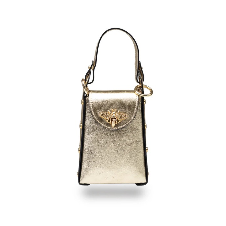 Női táska természetes arany bőrből Sofi