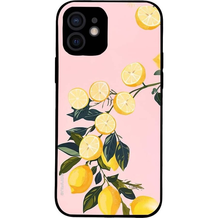 Husa telefon Sonique Fruit Series, imprimeu fructe, silicon, antisoc, pentru Apple iPhone 12, galben