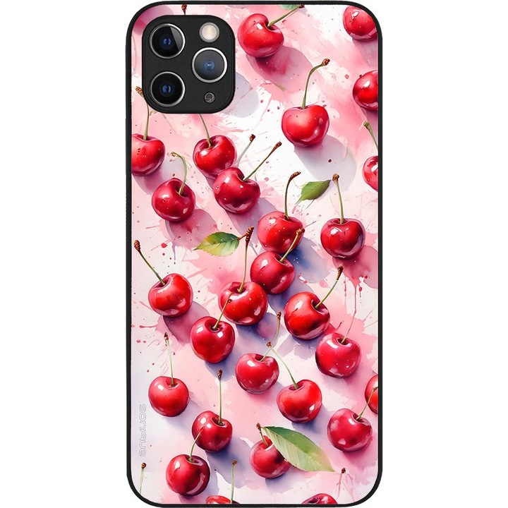 Husa telefon Sonique Fruit Series pentru Apple iPhone 11 Pro Max, imprimeuri cu fructe, silicon, rosie