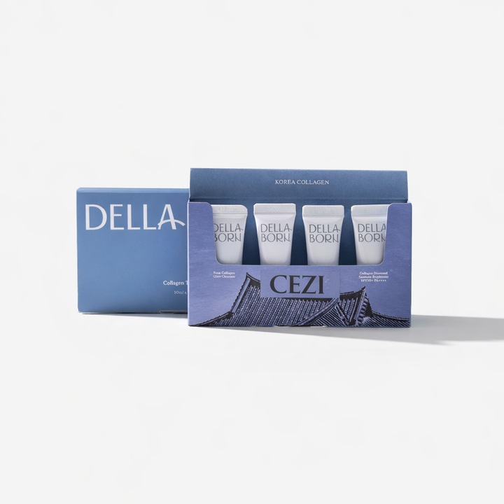 Set Coreean Collagen Trial Kit CEZI, 4 Produse x 10ml, Hidratare, Glow Skin, Travel Size