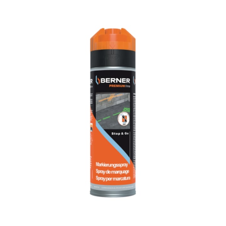 Berner ipari jelölő spray festék, narancssárga, 500ml