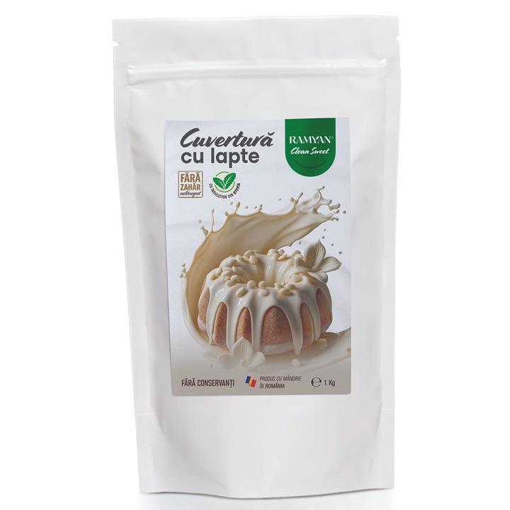 Ciocolată menaj, Ramyan, cuvertură cu lapte, fără zahăr adăugat, 1kg