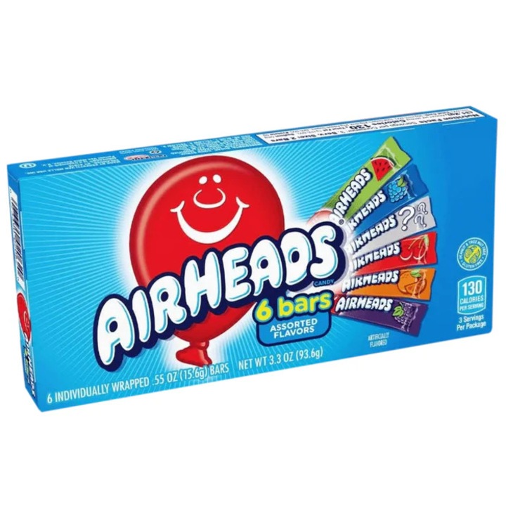 Guma de mestecat, Airheads, 6 bare, 94g, multicolor