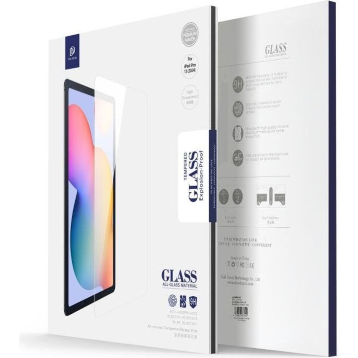 Folie protectie tableta Dux Ducis, sticla securizata, 9H, pentru Apple Ipad Pro 13.0, set 1 buc.