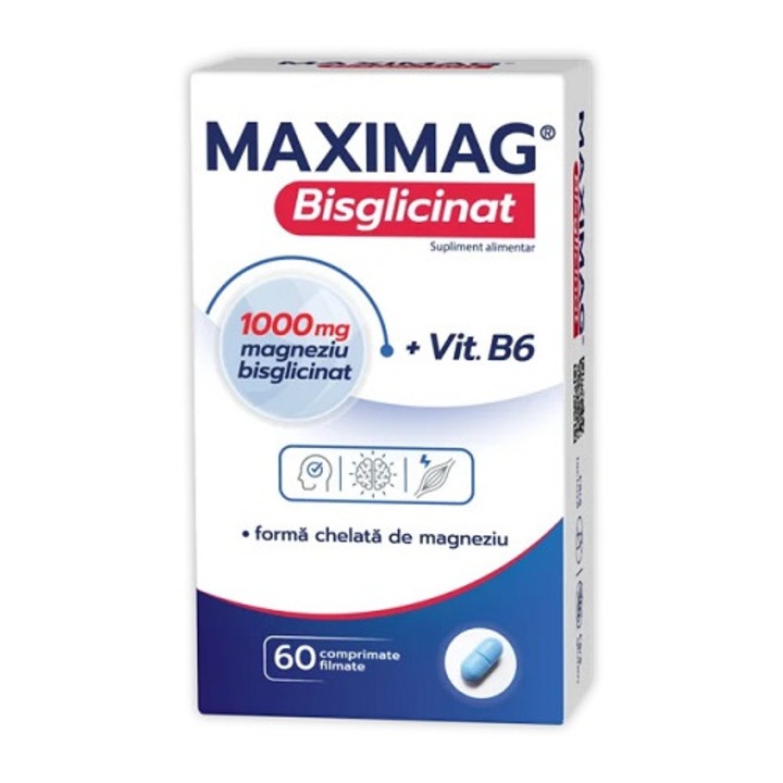 Maximag Bisglicinat, 60 comprimate filmate, Zdrovit