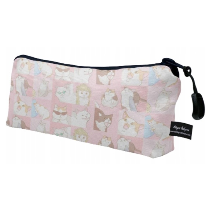 Penar roz, Allbag, cu imprimeu pisici, 22x10cm, 1 buc.