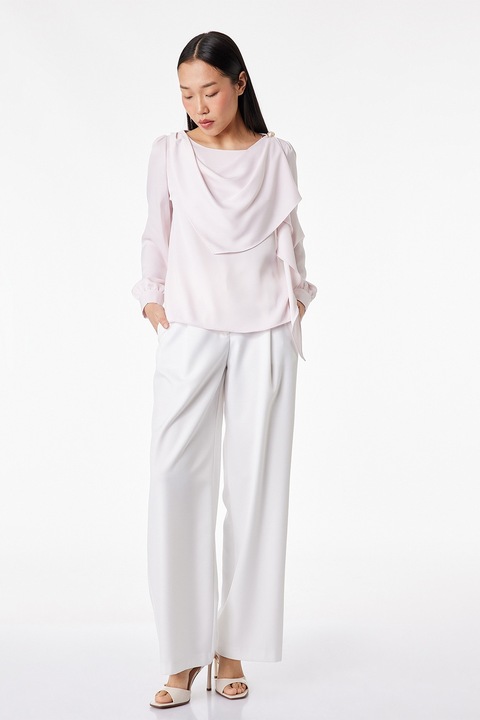 KOTON, Bluza uni cu volane, Roz pal