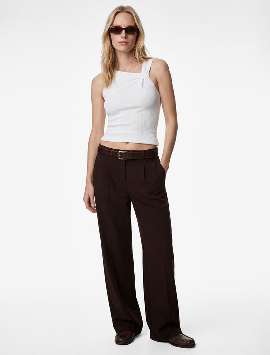 KOTON, Top crop cu fronseuri, Alb