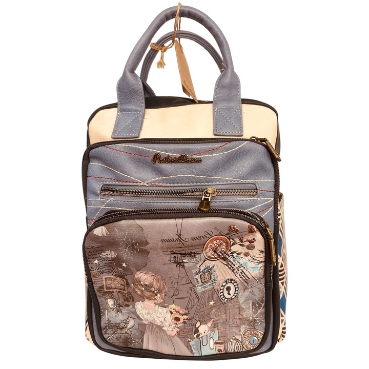 Rucsac cu design vintage original si nou-nout, Albastru