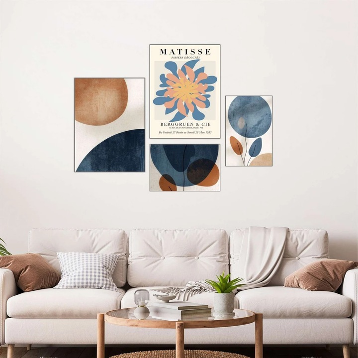 Set tablouri decorative Re-Bloom, 4 piese, MDF, multicolor. 62 x 85 cm