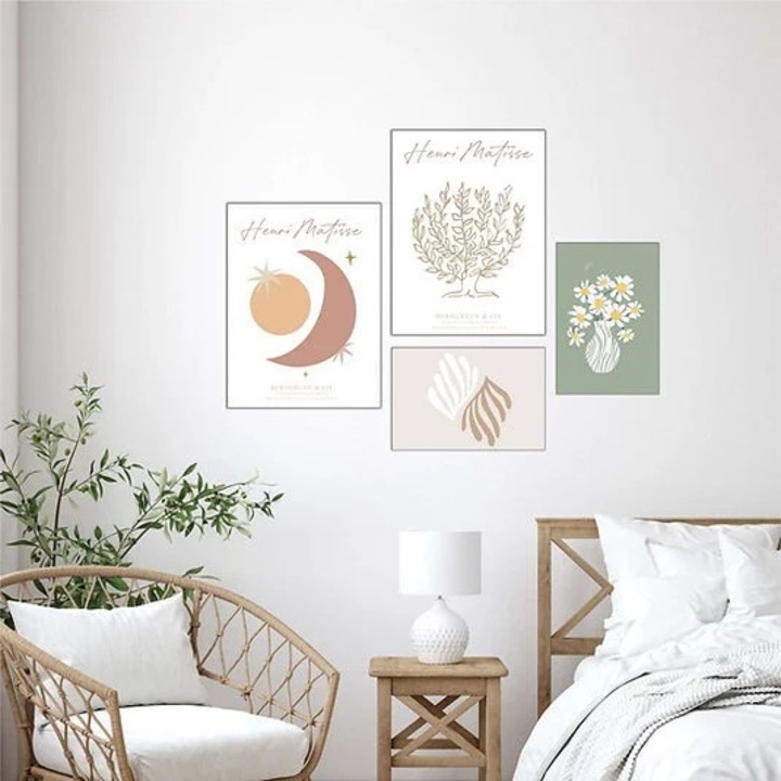 Set tablouri decorative Re-Bloom, 4 piese, MDF, multicolor, 62 x 85 cm