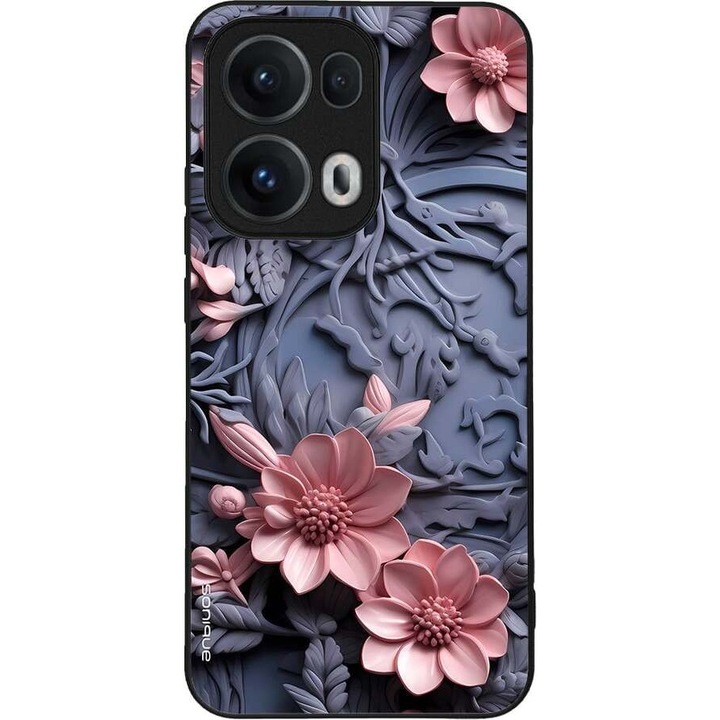 Husa telefon Sonique 3D Flower Series, roz, pentru Oppo Reno13 Pro 5G, silicon, design modern