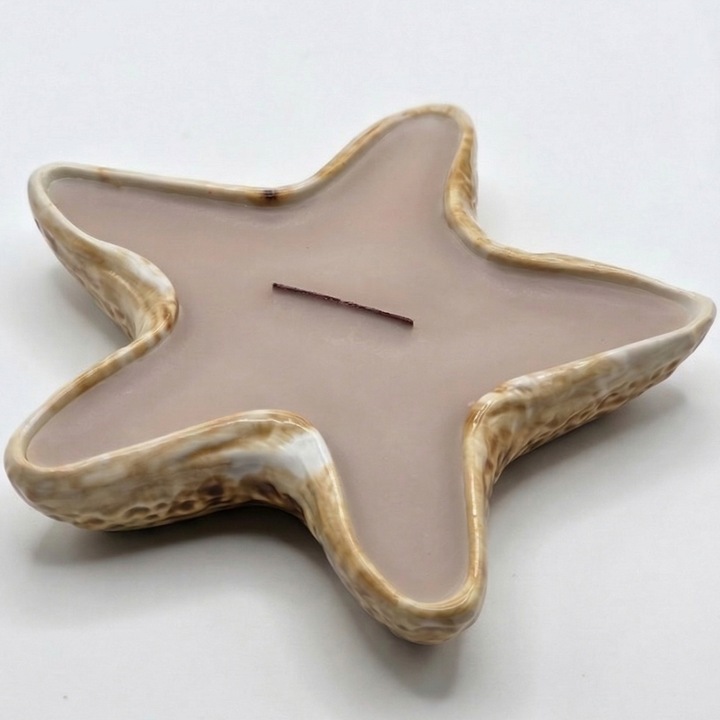 Lumanare Stea de Mare - Nisip / Sare Marina, Lemn