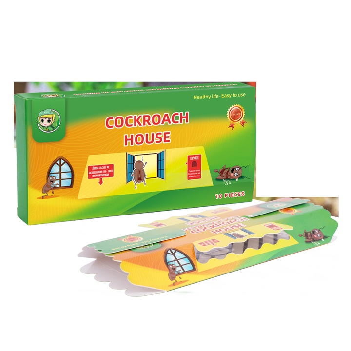 Kraftverdia 10 cutii de capcane pentru gandaci, potrivite pentru gandaci, insecte si protectie impotriva gandacilor in interior