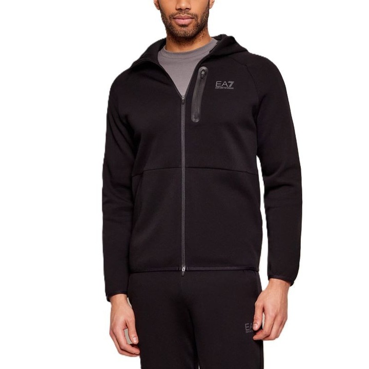 Bluza cu fermoar EA7 NATURAL VENTUS7 M HOODIE FZ-7M001598-AF20845-UC001