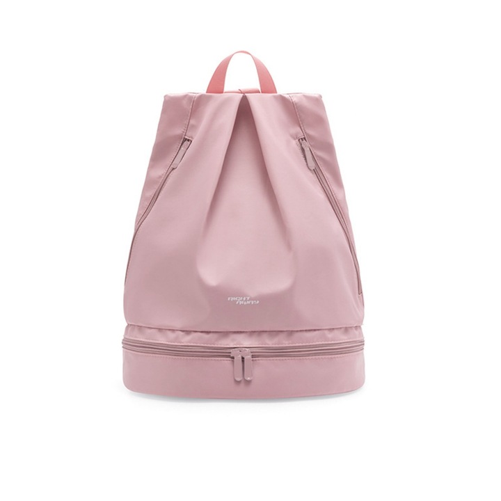 Плажна раница с отделни отделения за мокри и сухи вещи, водоустойчива, с отделни места за дрехи и обувки, регулируеми презрамки, 32*40*20 см, розова