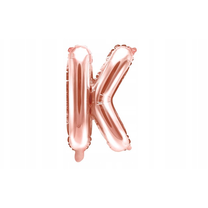 Balon decorativ litera K, roze aurie, 35cm, set 1 bucata