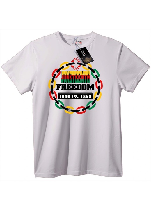 Tricou Libertate Juneteenth, Alb