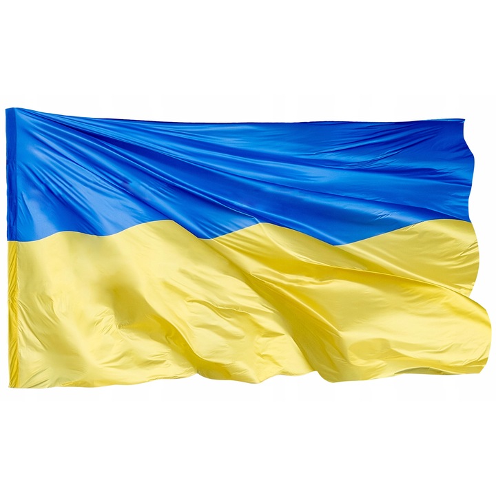 Steag Ucraina, 110x70 cm, culori nationale, poliester, utilizare interioara si exterioara