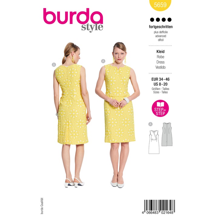 Burda Style 5659 női ruhaminta, többméretes 34-46