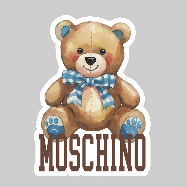 Sticker Moschino Teddy, Autoadeziv, Cool Funny Texte, Cri-Flo, 20 cm
