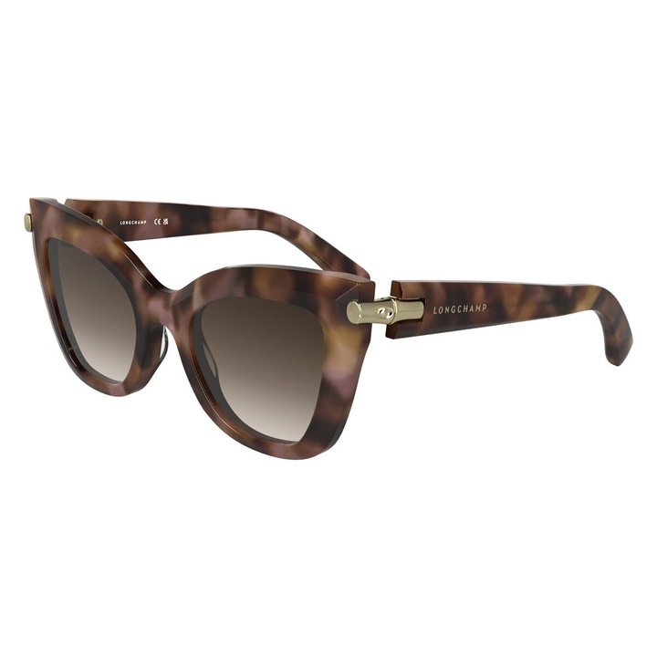 Ochelari de soare, Longchamp, LO775S-690, dama, gri multicolor, lentile Ø50 mm, protectie UV400, material acetat, brate 140 mm, pod 22 mm