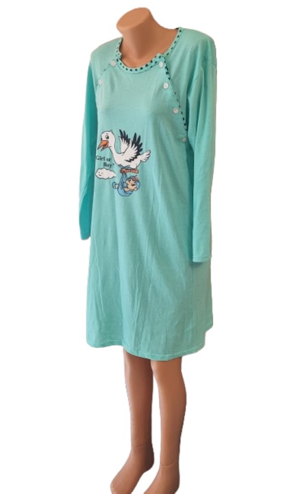 Camasa de dama cu maneca lunga pentru alaptat culoarea albastru deschis, marimea L