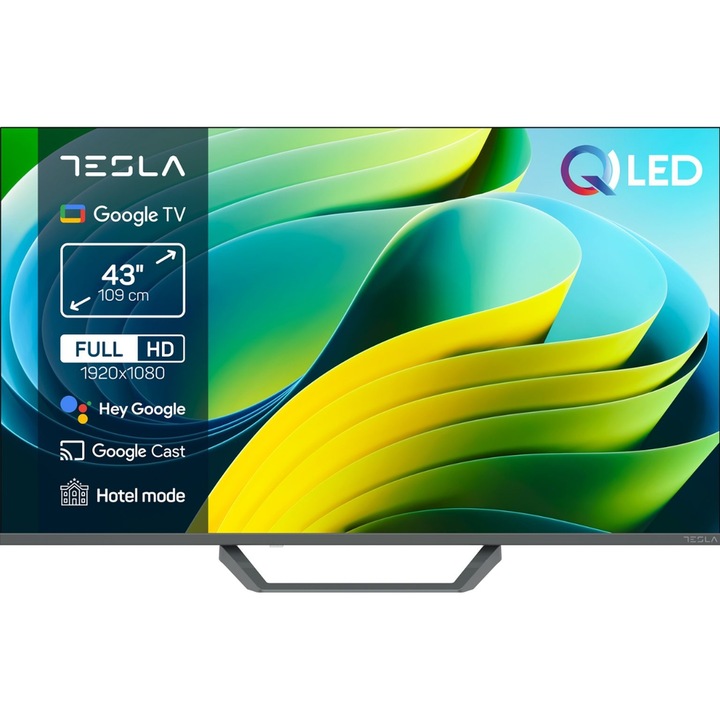 Televizor QLED Tesla 109 cm 43" Q43E665GFS, Full HD 1920 x 1080, Smart TV, WiFi, CI+