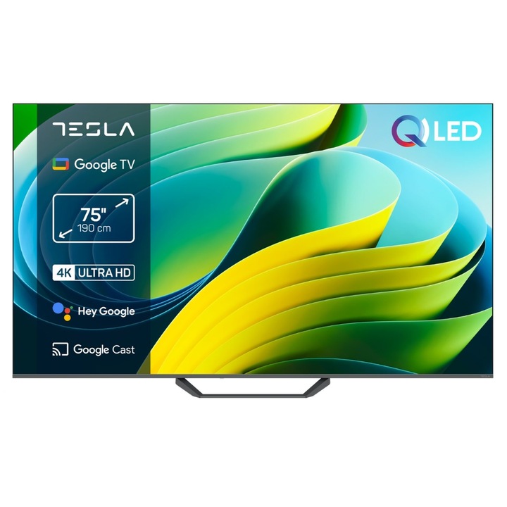 Televizor QLED Tesla 190 cm 75" Q75E655GUS, Ultra HD 4K, Smart TV, WiFi, CI+
