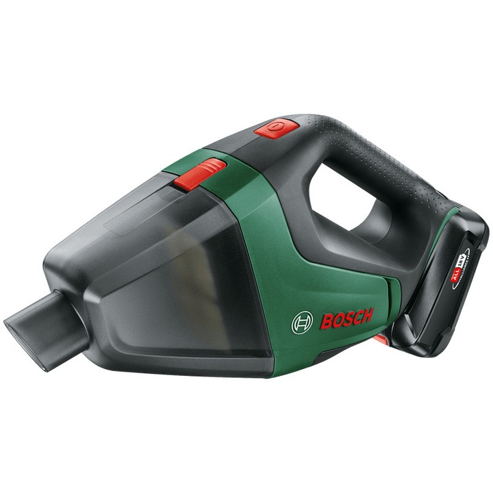 Aspirator cu acumulator de mana UniversalVac 18 06033B9103, 18V, rezervor 0,5L, acumualtor 2,5Ah, incarcator, accesorii