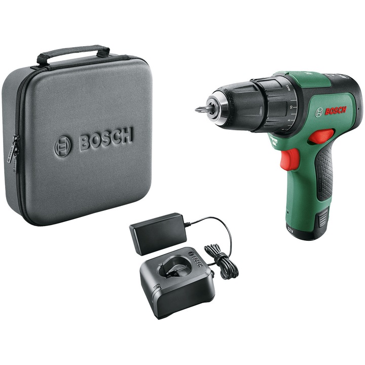 Bosch EasyImpact 12 Br 06039B6100 akkus fúró-csavarozó, 12V, 30Nm, 2 sebességfokozat, 10 mm tokmány, 2Ah akkumulátor, Töltő