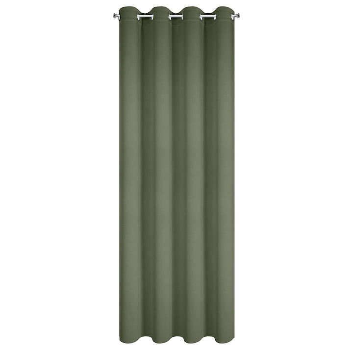 Olíva egyszínű sötétítő függöny 140x250 cm gyűrűkkel - NERISA Eurofirany