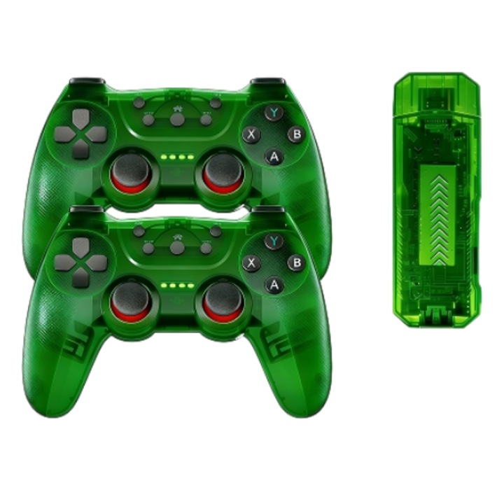 Consola Jocuri Video Retro X2 Ultra, 4K Ultra HD, Peste 42.000 Jocuri Incluse, 2 Controllere Wireless cu Dock de Incarcare, 40+ Emulatoare (PS1/PSP/GBA), 128GB, Verde