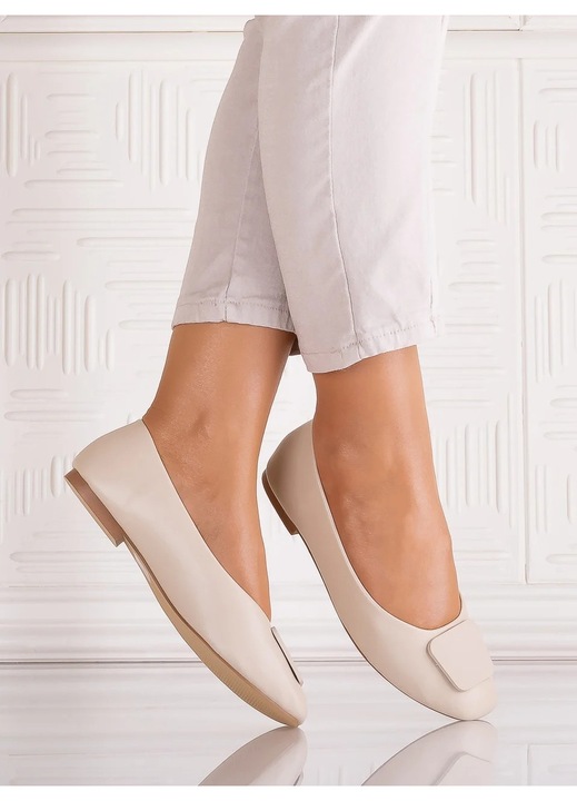 Pantofi dama Crem din Piele Ecologica Yolandia, Bej