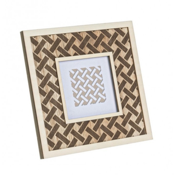 Rama foto lemn de masa maro natur Allie 19x1x19 cm