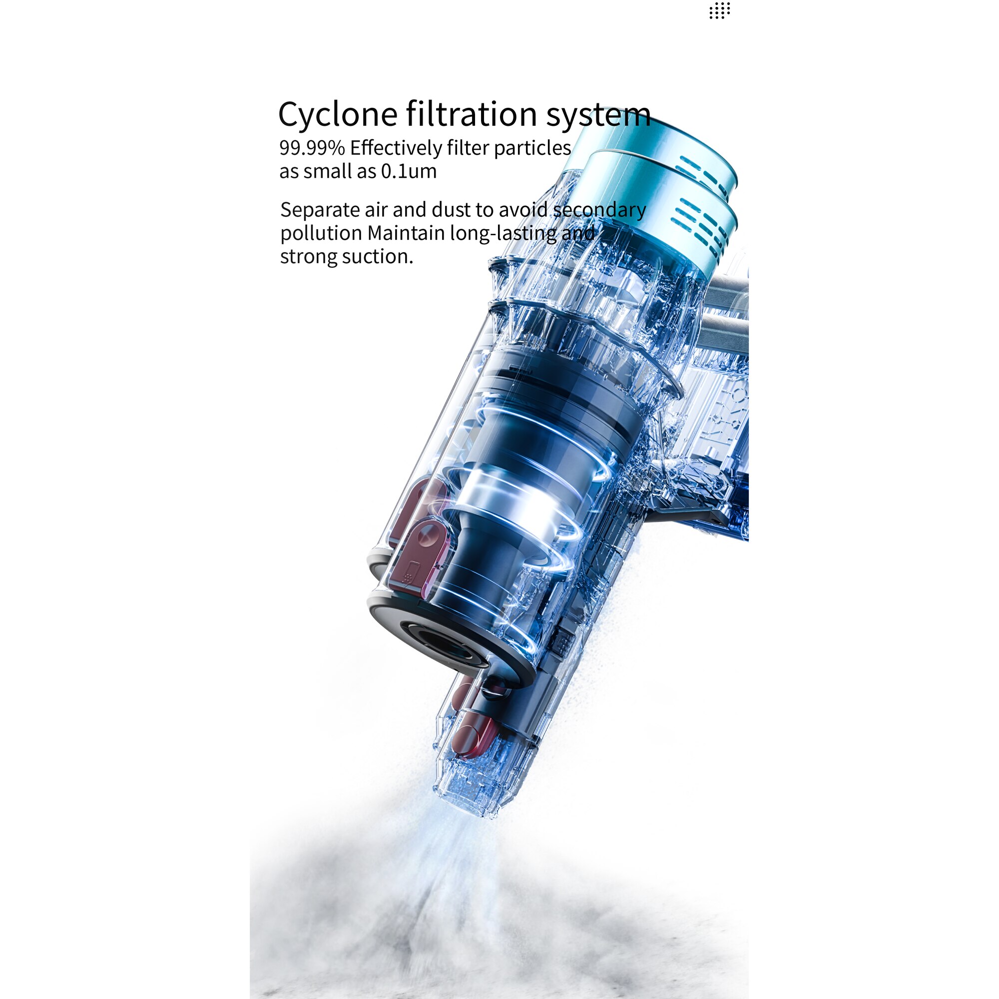 Aspirator vertical POKKO, fără fir, 650W, 1.2L, autonomie 50 min