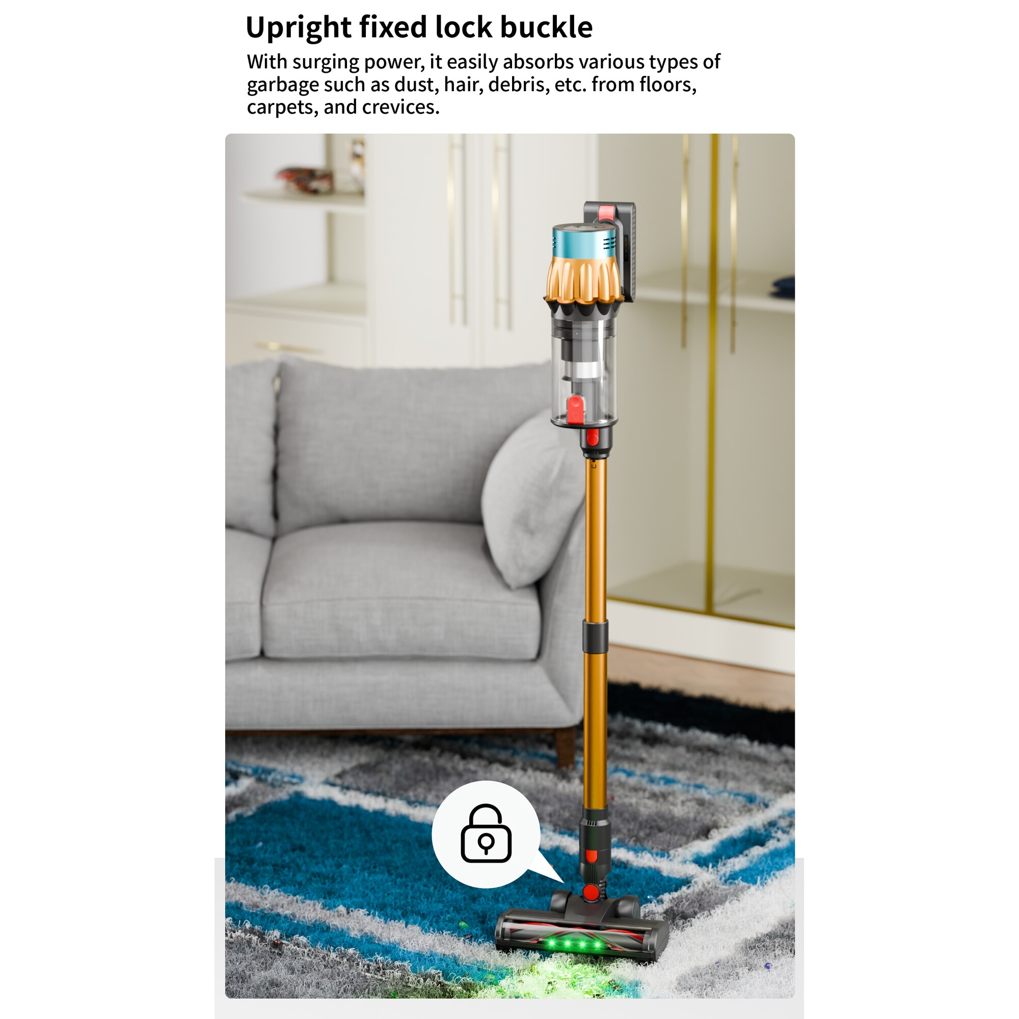 Aspirator vertical POKKO, fără fir, 650W, 1.2L, autonomie 50 min