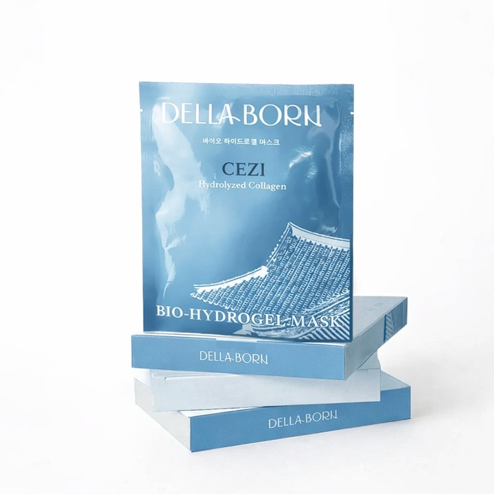 DELLA BORN – Masca Coreeana Bio Hydrogel cu PDRN 1 Box (5 buc), Hidratare Intensiva, Elasticitate si Efect Glow, Anti-Rid (K-Beauty)