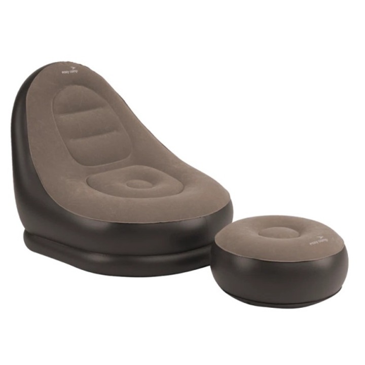 Sezlong si puf gonflabil pentru camping, plaja sau gradina, Easy Camp Maple Inflatable Lounger Set