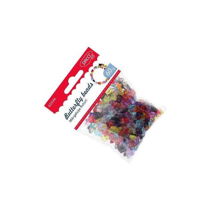 Set Margele Fluturi DACO Art, multicolor, 60g, 1cm x 9mm
