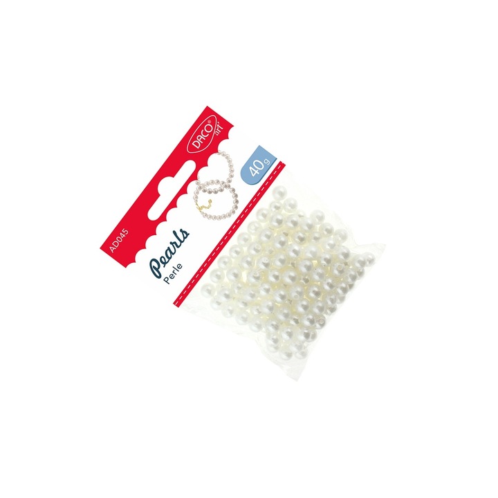 Set Accesorii Craft DACO Art - Perle Clasice 8mm, 40g, pentru Bijuterii și Decorațiuni