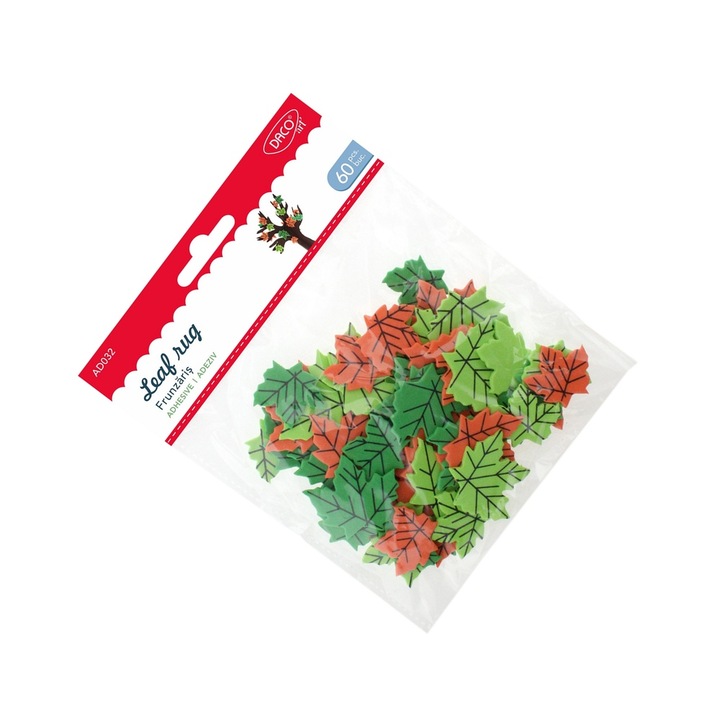 Set Accesorii Craft Frunze din Spuma, Multicolor, 60 bucăți