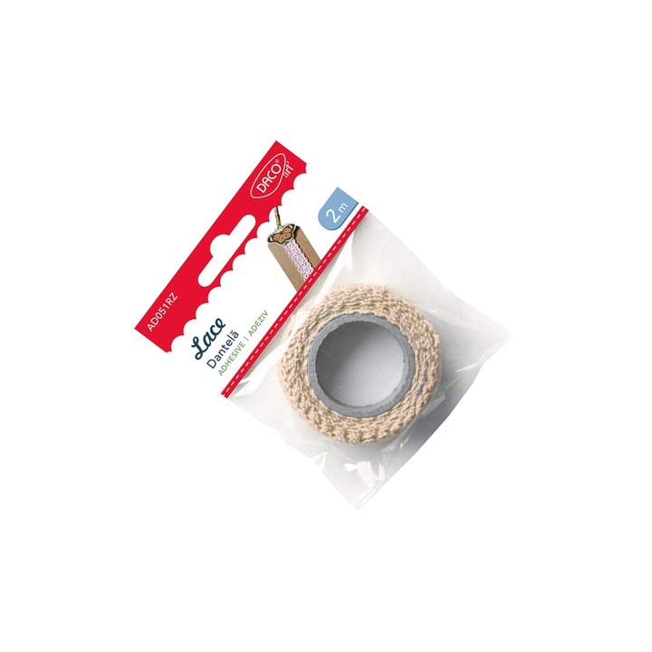 Dantela autoadezivă, Daco, roz, 1, 5cm x 2m