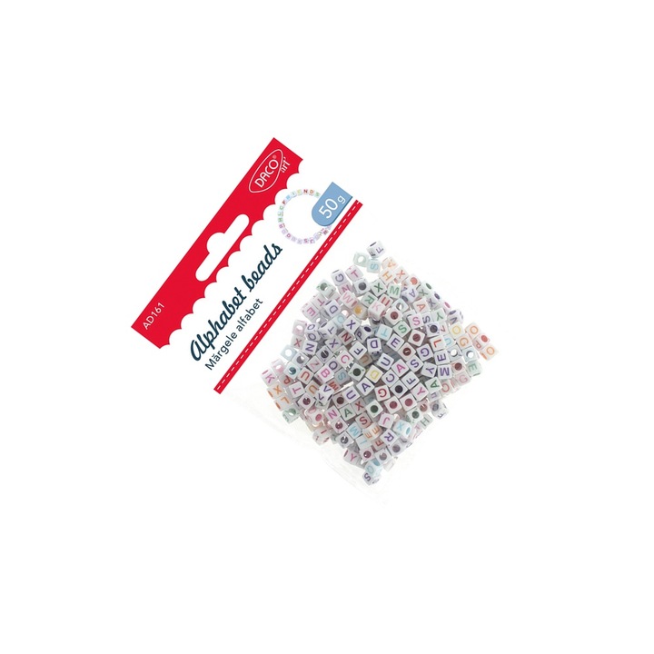 Set Margele Alfabet Daco, 50g, 7mm, colorat