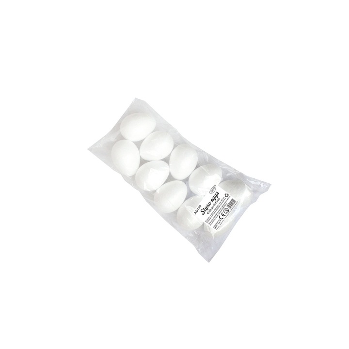 Set 10 Oua din Polistiren, Daco, 6 cm, pentru Crafturi Creative de Pasti, Sigur, Usor