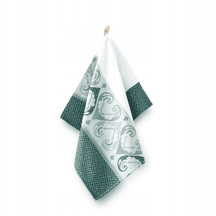 Prosop de bucatarie, Zwoltex, Ankara, 50 x 70 cm, Verde, 100% Bumbac, Greutate: 240 g/m², model jacquard elegant, absorbtie excelenta, tehnologie Ultrasoft, rezistent in timp, OEKO-TEX Standard 100