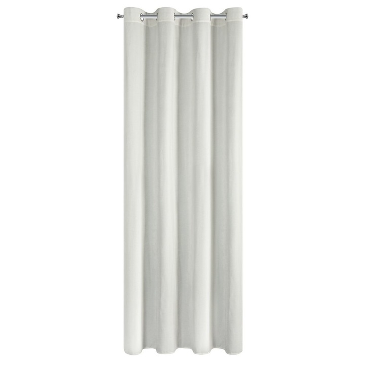 Természetes chenille szövetfüggöny strukturált szövettel, 140x250 cm, gyűrűkkel - VANI Eurofirany