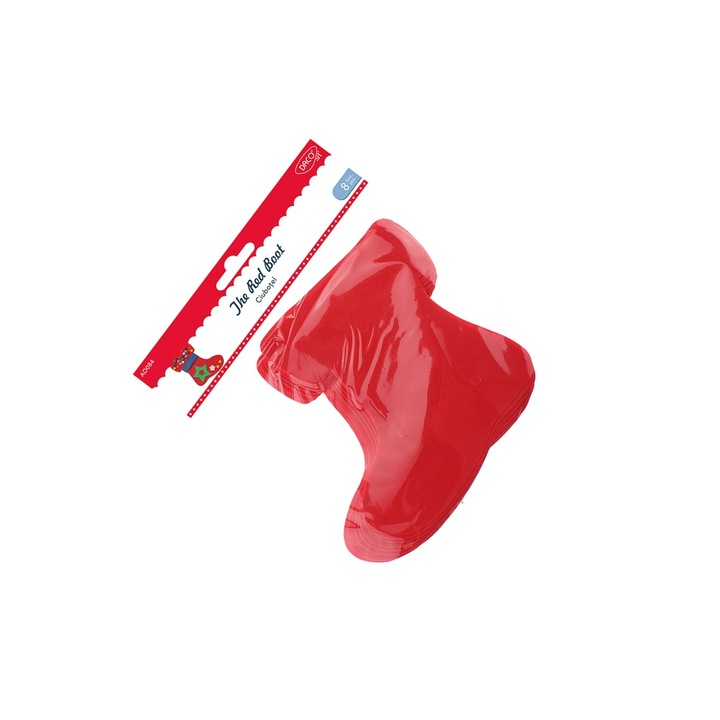 Set Accesorii Craft Daco, Ciubotei Decorativi din Spuma, Tema Craciun, 23cmx1mm, 8 forme