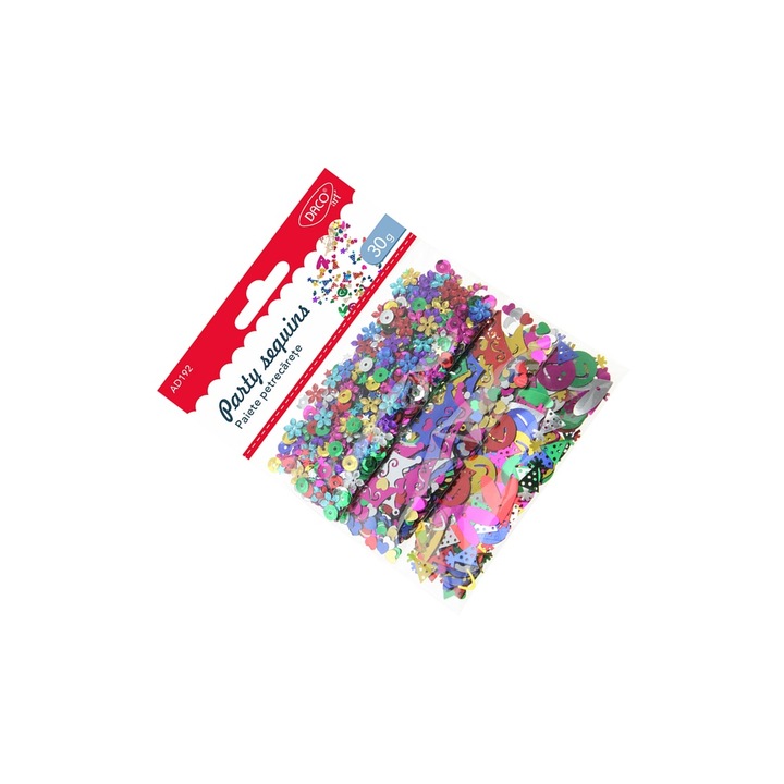 Set Accesorii Craft DACO, Paiete Petrecarete, 30g, culori asortate